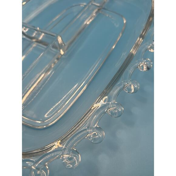 Vintage Heisey Lariat Pattern 3 Part Divided Crystal Glass Relish Celery Dish - Picture 6 of 9
